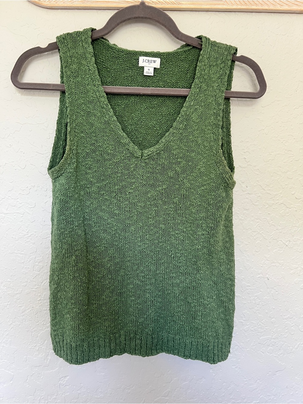 J. Crew Olive Green V-Neck Knit Tank
